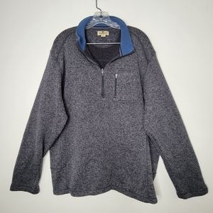 Woolrich Quarter 1/4 Zip Pullover Sweater Sweatshirt Mens XXL Charcoal Gray Blue